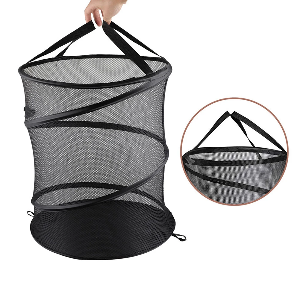 

Foldable Laundry Basket Breathable Net Bins Clothes Storage Container Collapsible Foldable Storage Basket