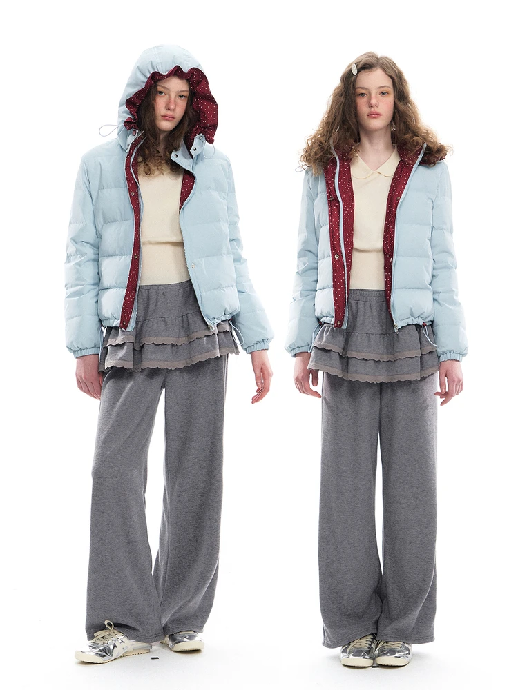 

Romance Nanci ort Hooded Puffer Jaet Women's Winter Coat Blue And Red Polka Dot Color Colion Fem Sle Durable