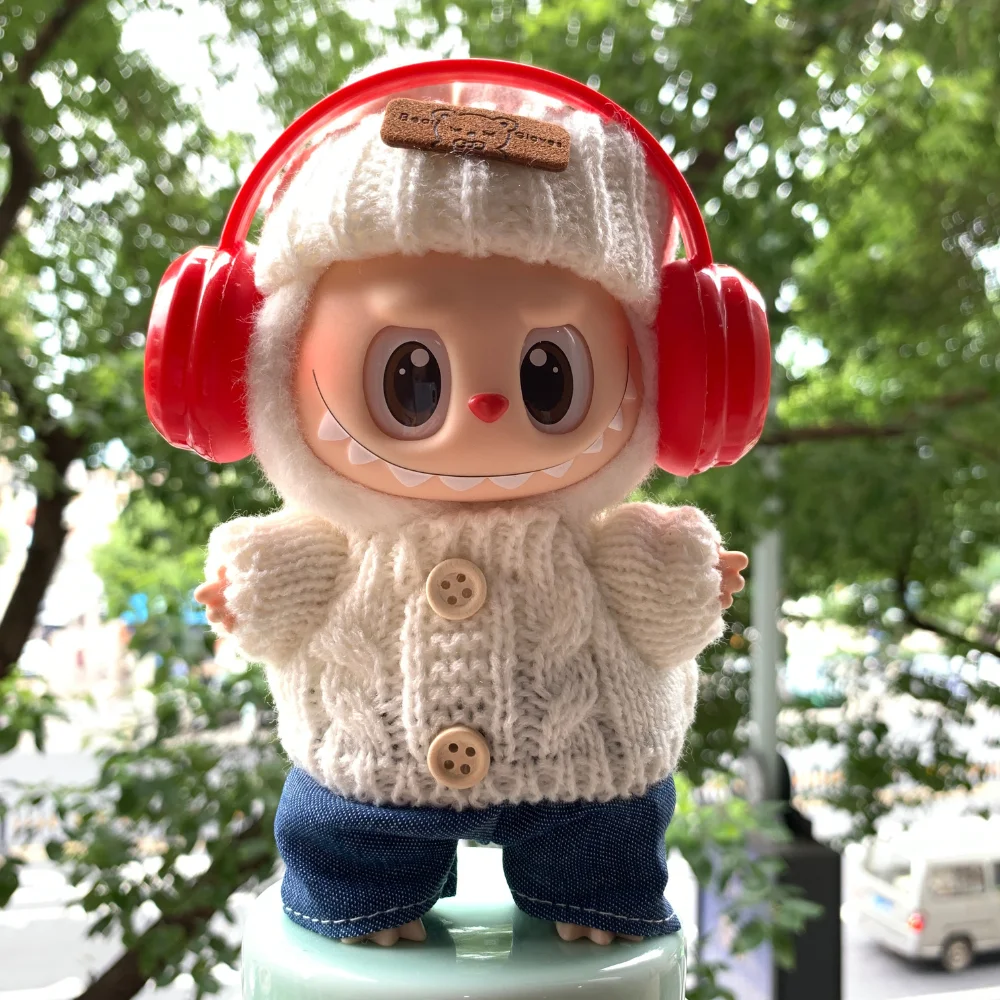 

(Only clothes) 17cm For Labubu Doll Clothes Fashion Clothes Hoodies Doll Clothes Color Match Hoodies Dolls Accessories gift