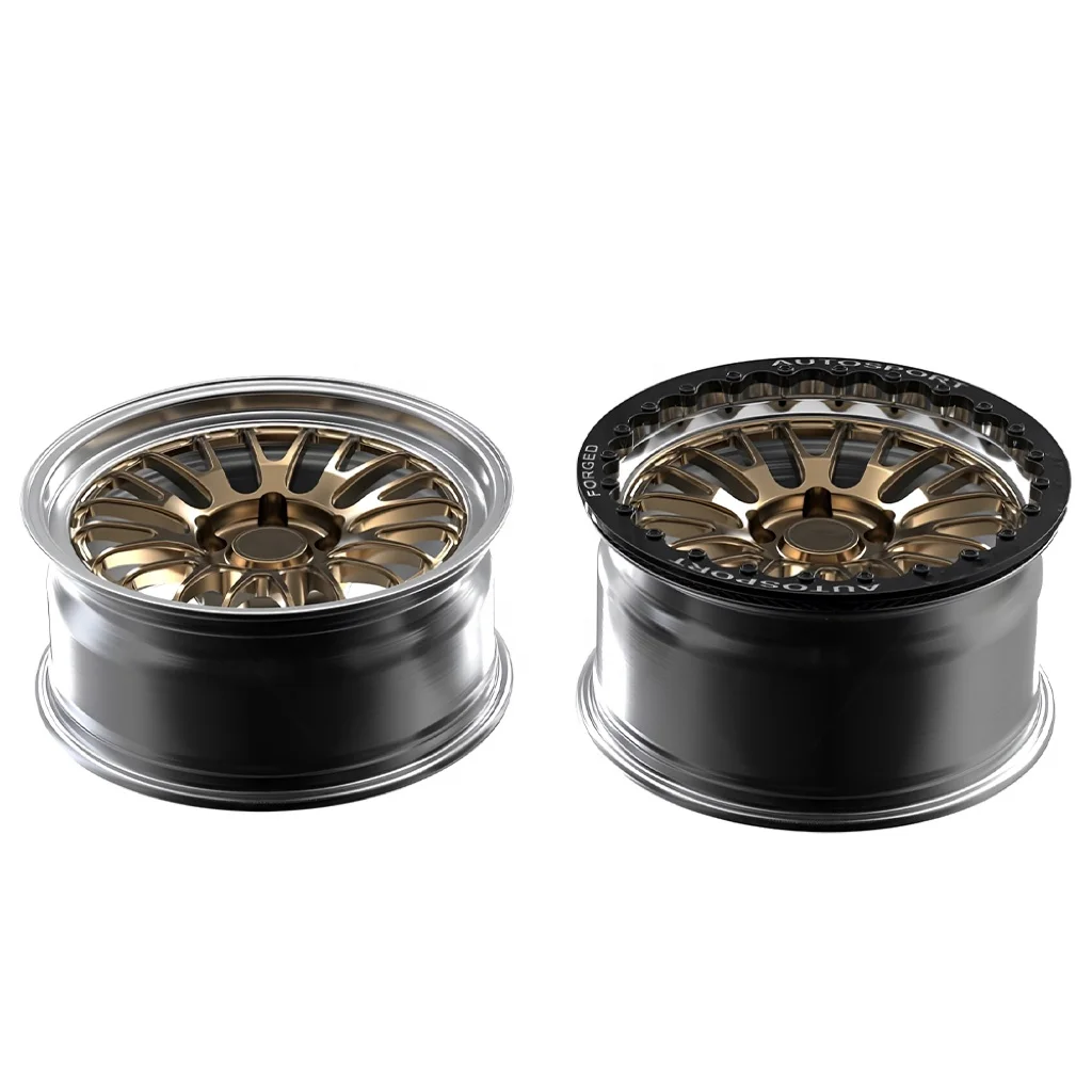 FOR Staggered Drag Wheels Beadlocks 18 Inch 18x8 18x10 5x127 Bronze Multi Split Spoke Custom Logo Truck Wheels for Chevy C1500