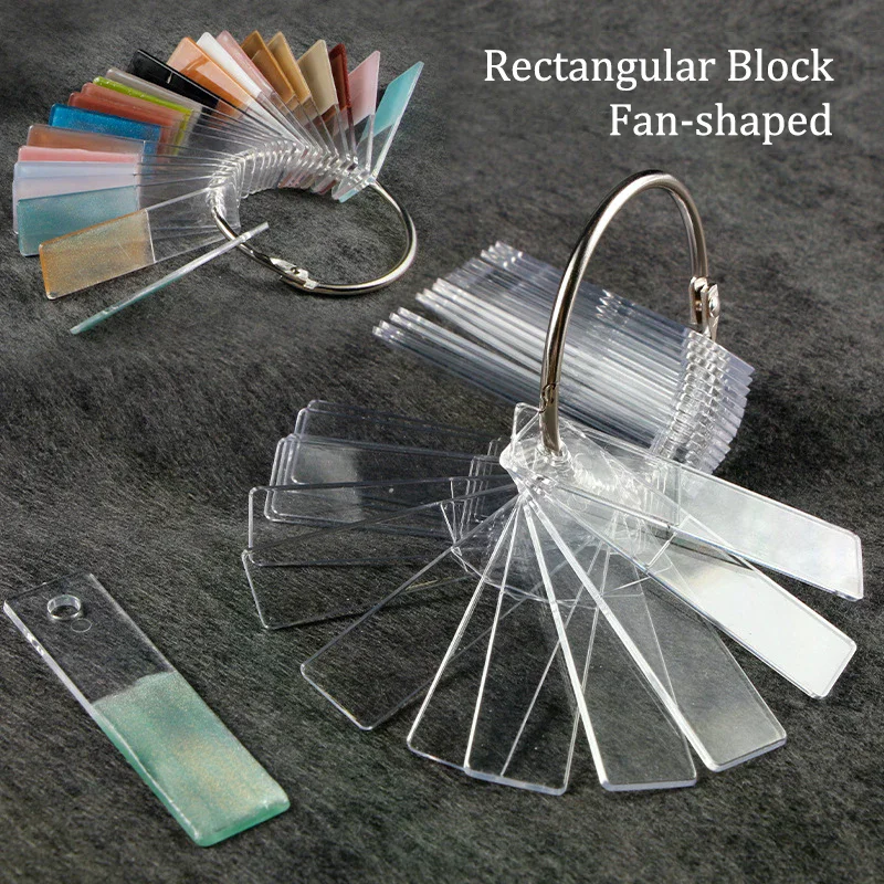 Rectangle Fake Nail Art Display Swatch UV Gel Nail Tips Color Card Nail Plate Template Plate Gel Polish Practice Making Manicur