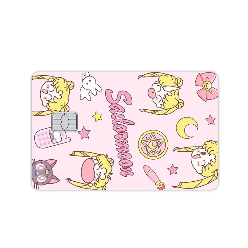Sailor Moon Card Sticker Waterproof Debit Card Cover Tsukino Usagi Protector Skin Kawaii Student Exquisite Decor Festival Gift view 6