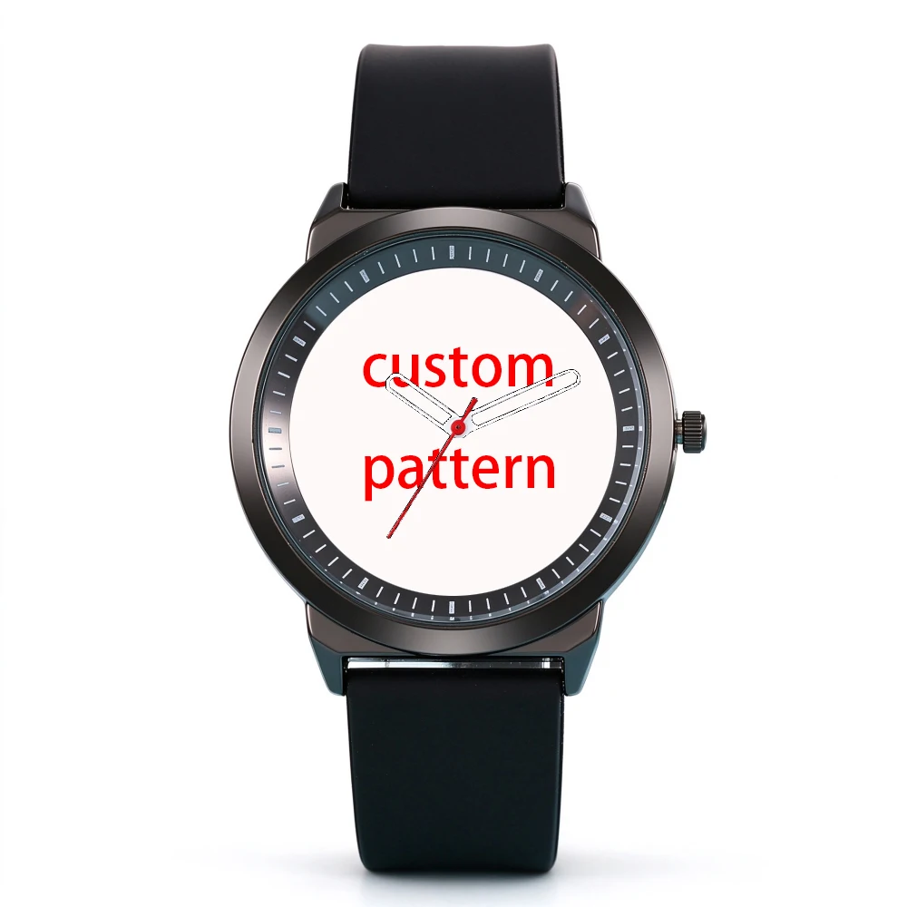 Custom Photo Watch Personalized Pattern Dial Quartz Wristwatch Unisex Men Women Fashion Silicone Interchangeable Strap Gift