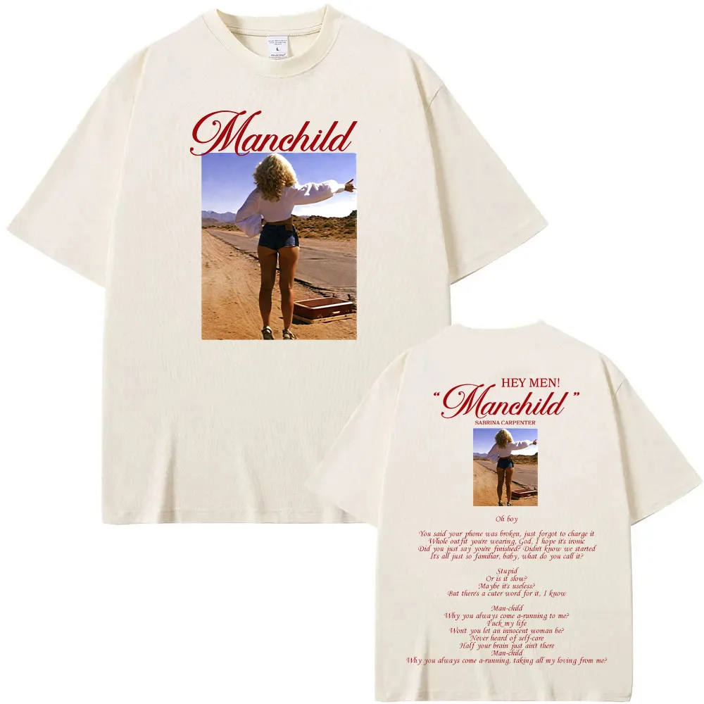 Sabrina Timmerman-Manchild T-shirt Straat Hiphop Rapper Korte Mouw O-hals Tees Top Zomer Katoenen T-shirt Sudaderas Zachte Tees