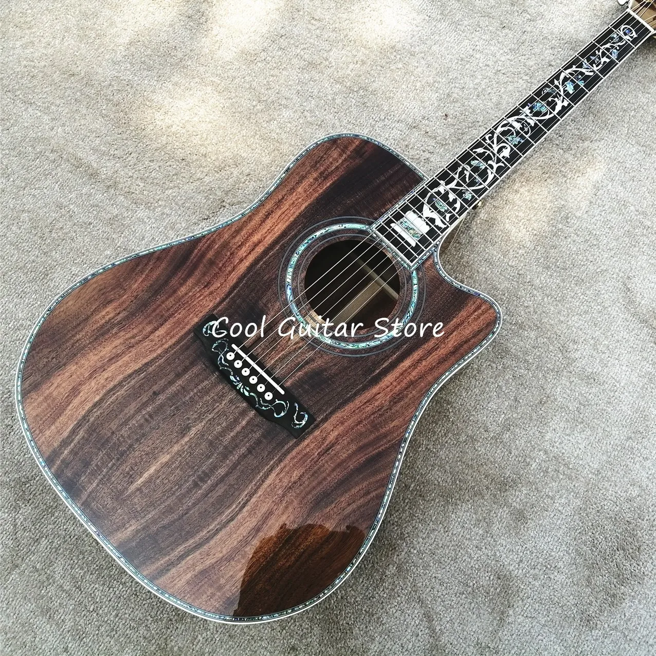 

Factory Custom,All KOA Wood Acoustic Guitar,Real Abalone,41'' D Model,Cutaway Guitar