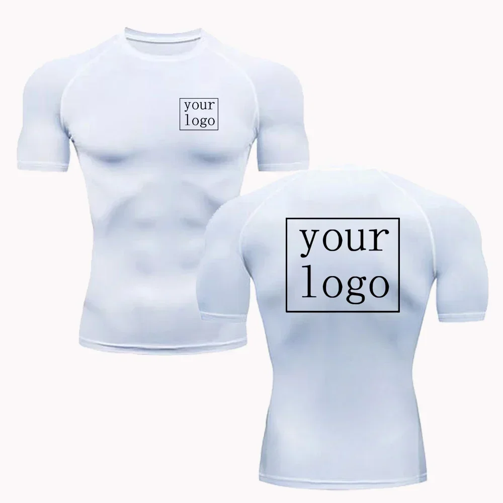 Nouveau t-shirt de Compression personnalisé votre Logo de conception haut hommes femmes imprimer conception originale t-shirts Jogging entraînement gymnase t-shirt à séchage rapide