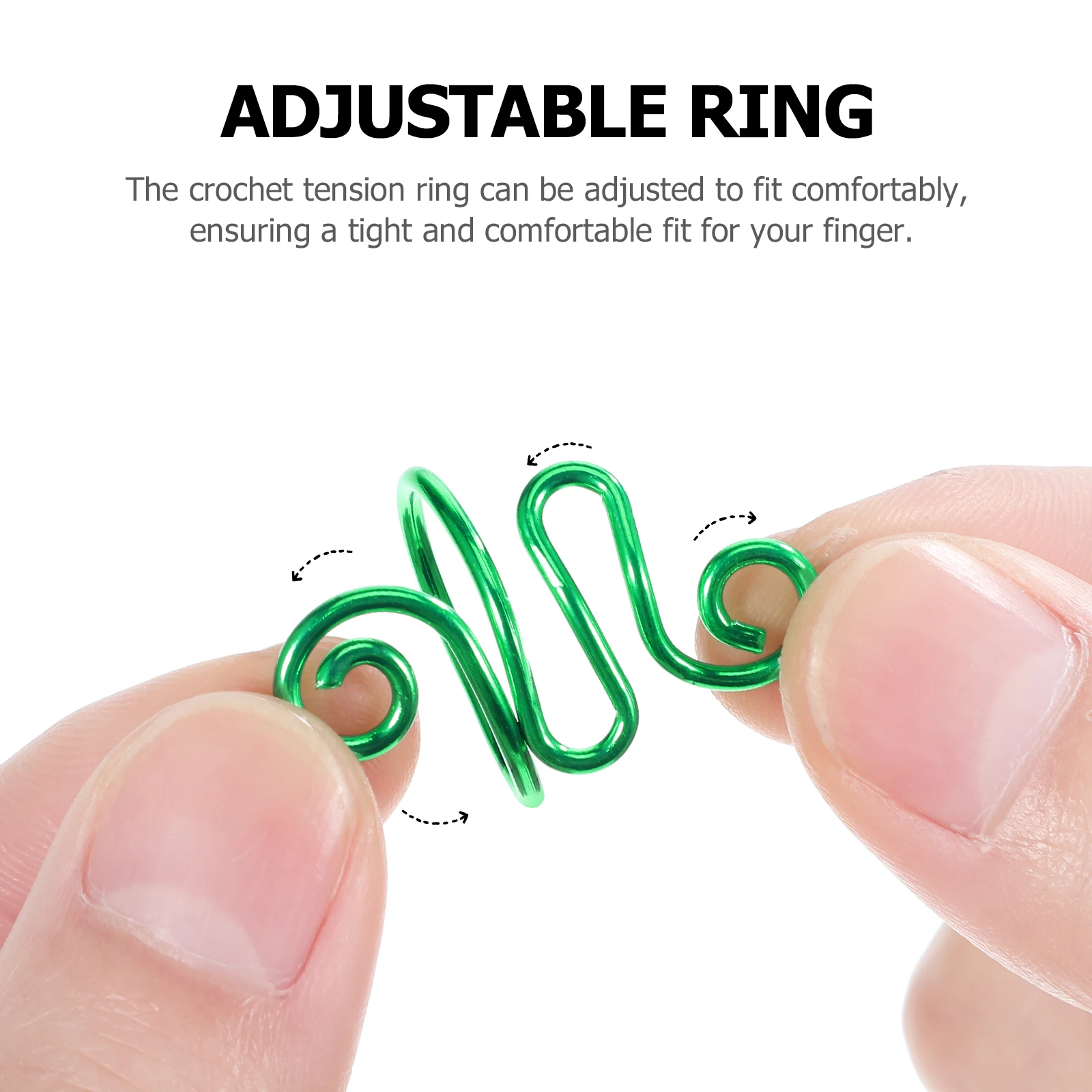 

6 Pcs Crochet Ring Yarn Guide Metal Knitting Accessories Practical Adjustable Size Strong Material Simple Present Choice