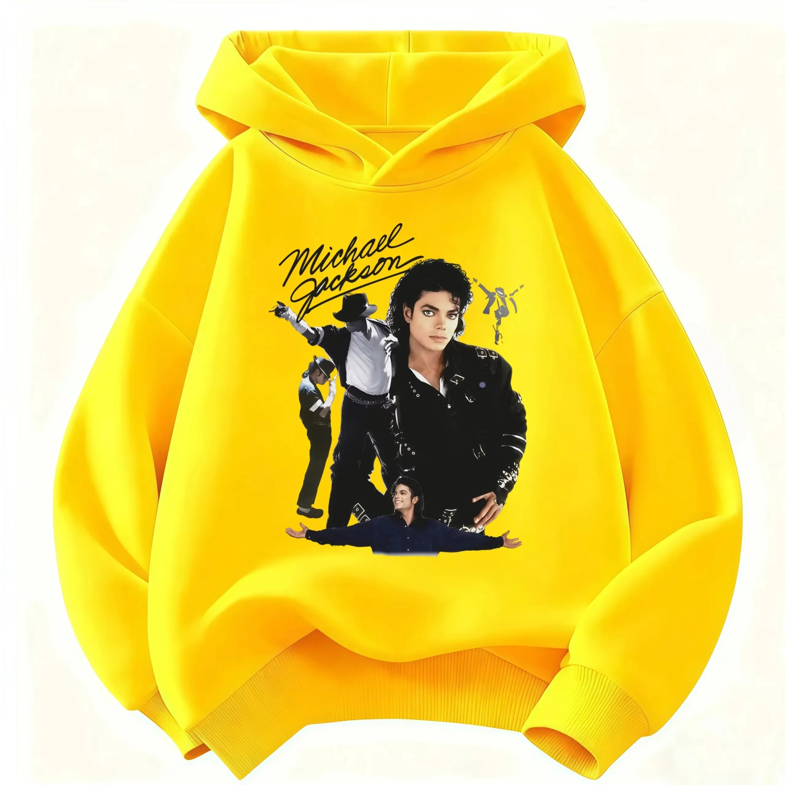 Kids' Michael Jackson Print Boys Girls Hoodie – Warm Autumn/Winter Retro-Style Pop Icon Graphic Sweatshirt for Boys and Girls