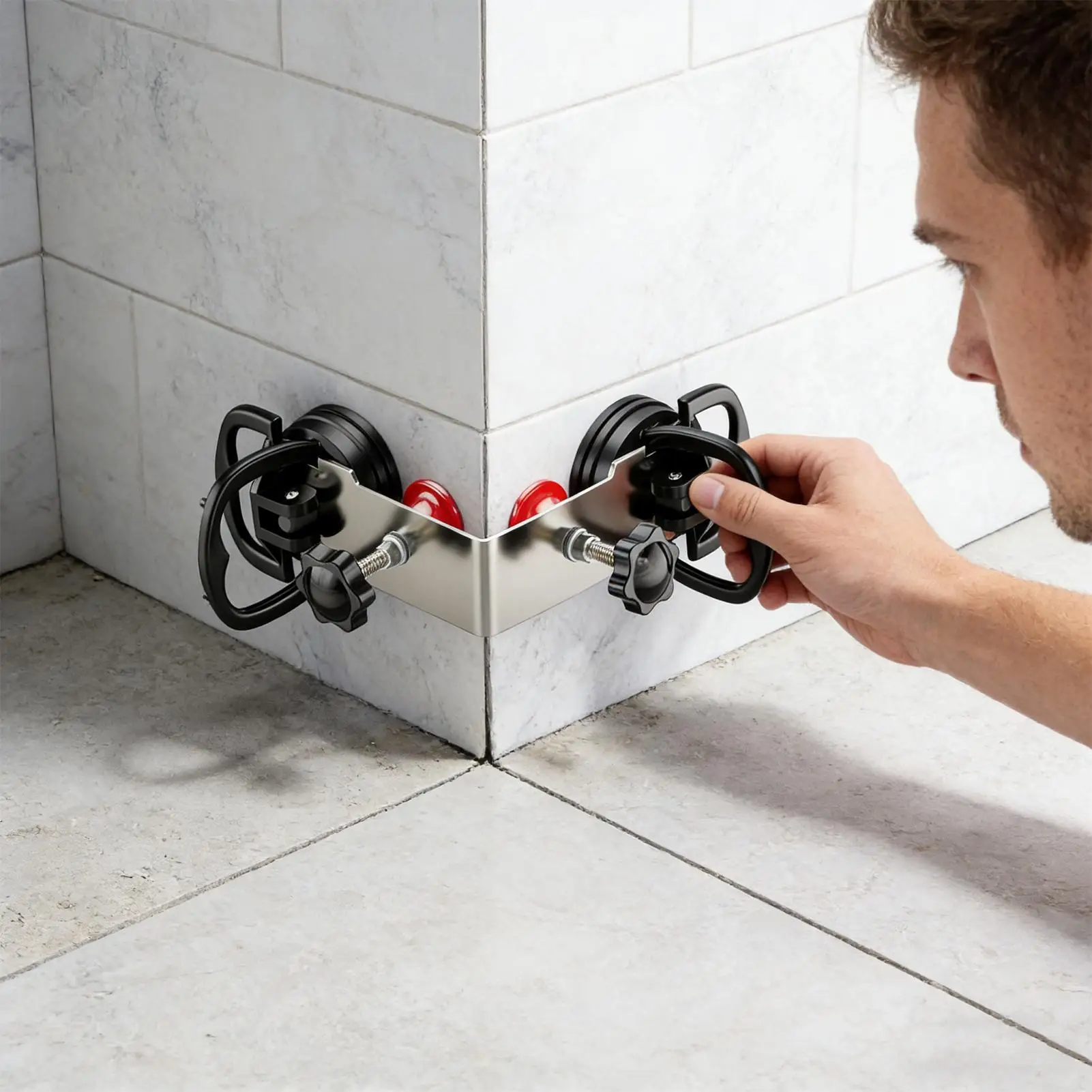 90 Degree Suction Cup Floor Gap Fixer Granite Seam Guide Setter Slab Clamp for Alignment Repair Marble Quartz Stone