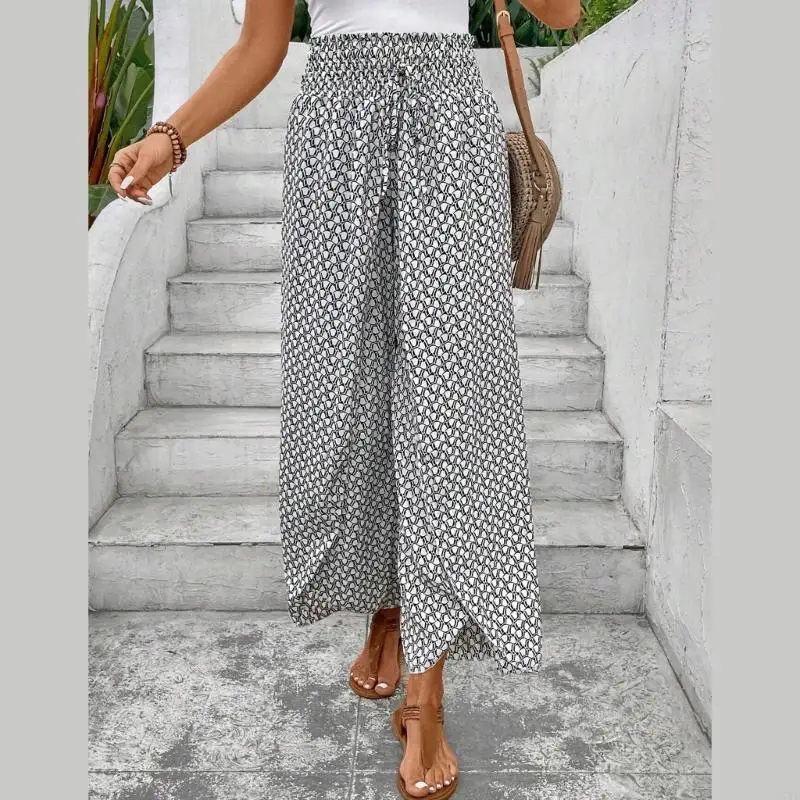 

N7YE High Taiste Loose Bants для женщин модные брюки с элегантными раскоренными сторонами