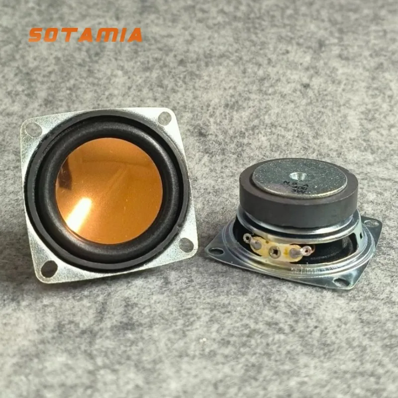 SOTAMIA 2Pcs 2 Inch 4 Ohm 3W Full Frequency Mini Speaker PU Rubber Edge Loudspeaker DIY Audio Subwoofer Speaker Accessories