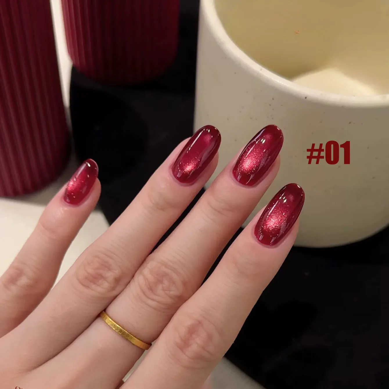 MIANEL 10ML 새해 레드 화이트닝 유리 구슬 파인 글리터 새틴 도자기 화이트 네일 아트 장식 DIY 네일 아트용