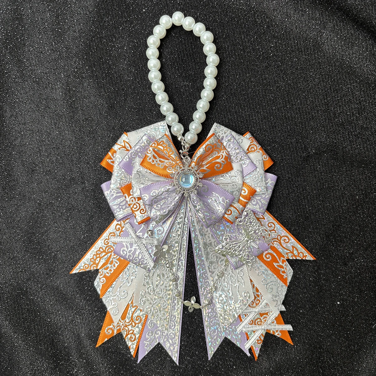 

Carat Bong Cheerful fan bow Light Stick ita bag Charm lolita bag Decorations hand made ribbon Anime cosplay crafts