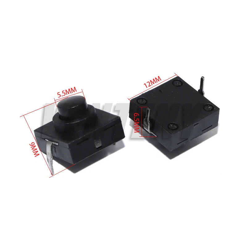 10PCS 12X12X9.4MM Flashlight Button Switch 1A 30V CB-1212-112D 2Pin Ultra-Thin Middle Of The Feet 12X12X9.4MM