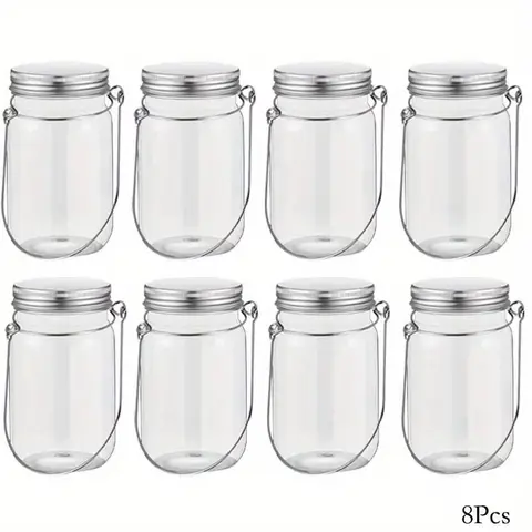 4/8pc ao ar livre à prova dwaterproof água pendurado mason jar tampa lâmpadas jardim pátio varanda decoração balde de plástico tanque armazenamento aveia alimentos secos lanches