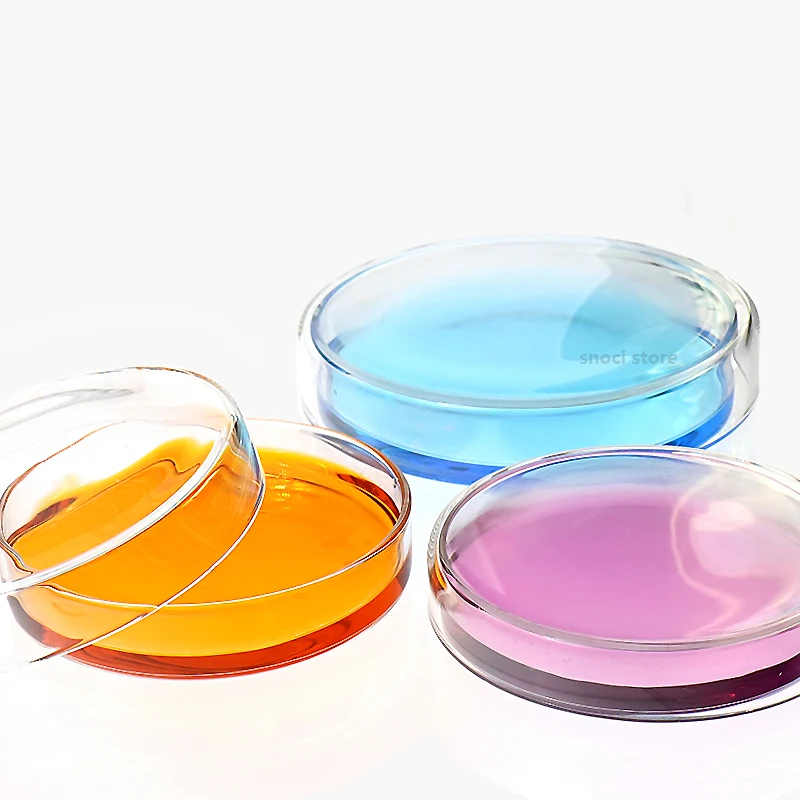 100mm Clear Glass Petri Dish Microorganisms Cell Clear transparent Petri Dishes With lids biology Lab supplies , 3pcs