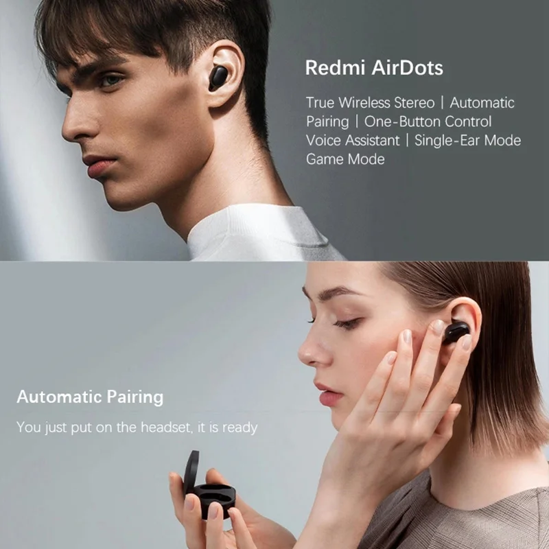 New Original Xiaomi Redmi AirDots 2 Fone Wireless Earphone Bluetooth Headphones Mi Ture Wireless Headphones In-Ear Earbuds