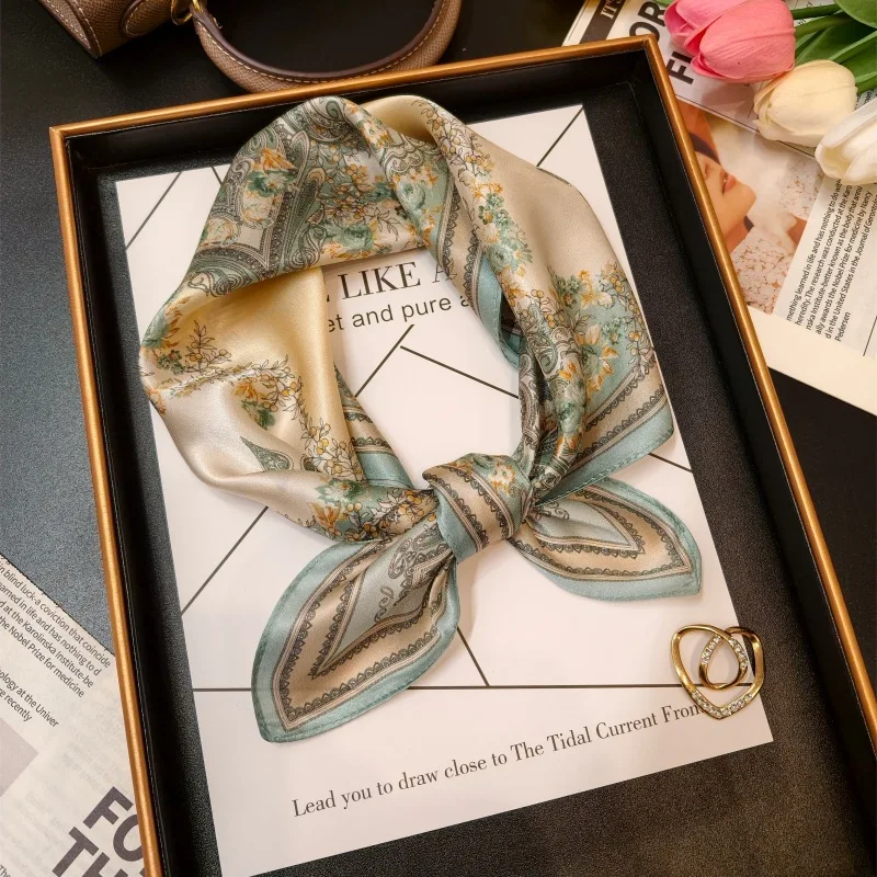 Silk mulberry silk small square scarf women's versatile new foreign style fashion scarf scarf spring and autumn scarves
