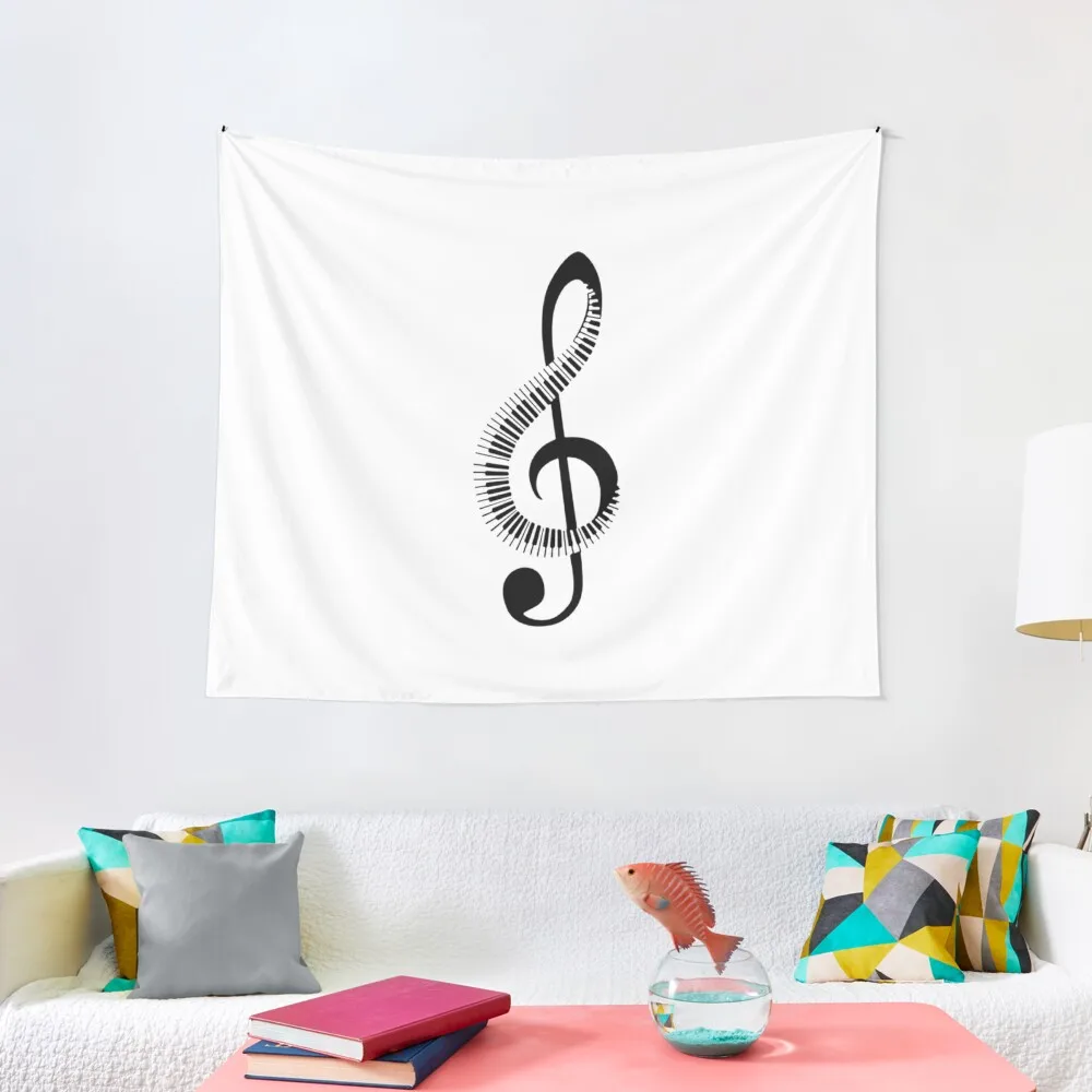 Love Music, Clef, Treble Clef, Musician Tapestry Decorative Paintings Christmas Decoration Tapestry