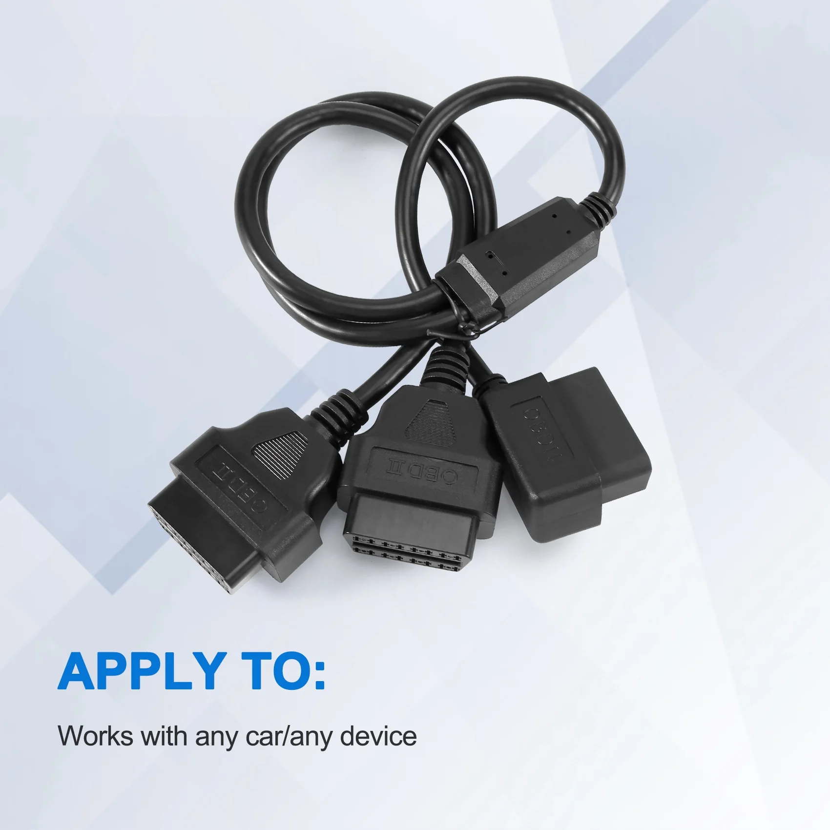 Super Sale 50cm Y Style OBD 2 OBDII Adapter Splitter Cable Male to Dual Female OBD2 Diagnostic-Tool Car Connector Cable