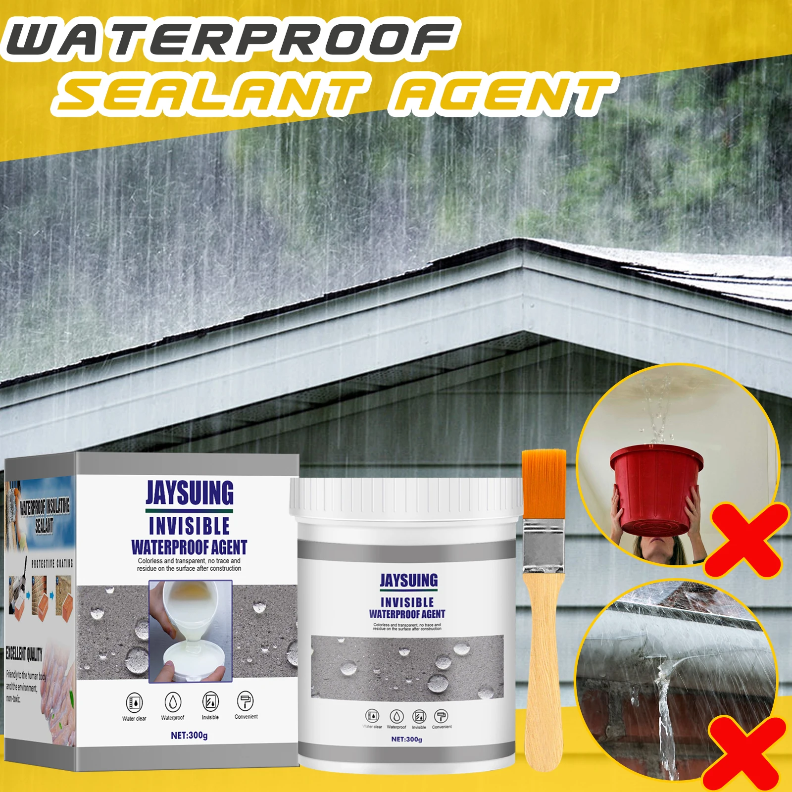Waterproof Coating Sealant Agent Anti-Leak Transparent Invisible Paste Glue Adhesive Repair Glue for Home Roof Bathroom