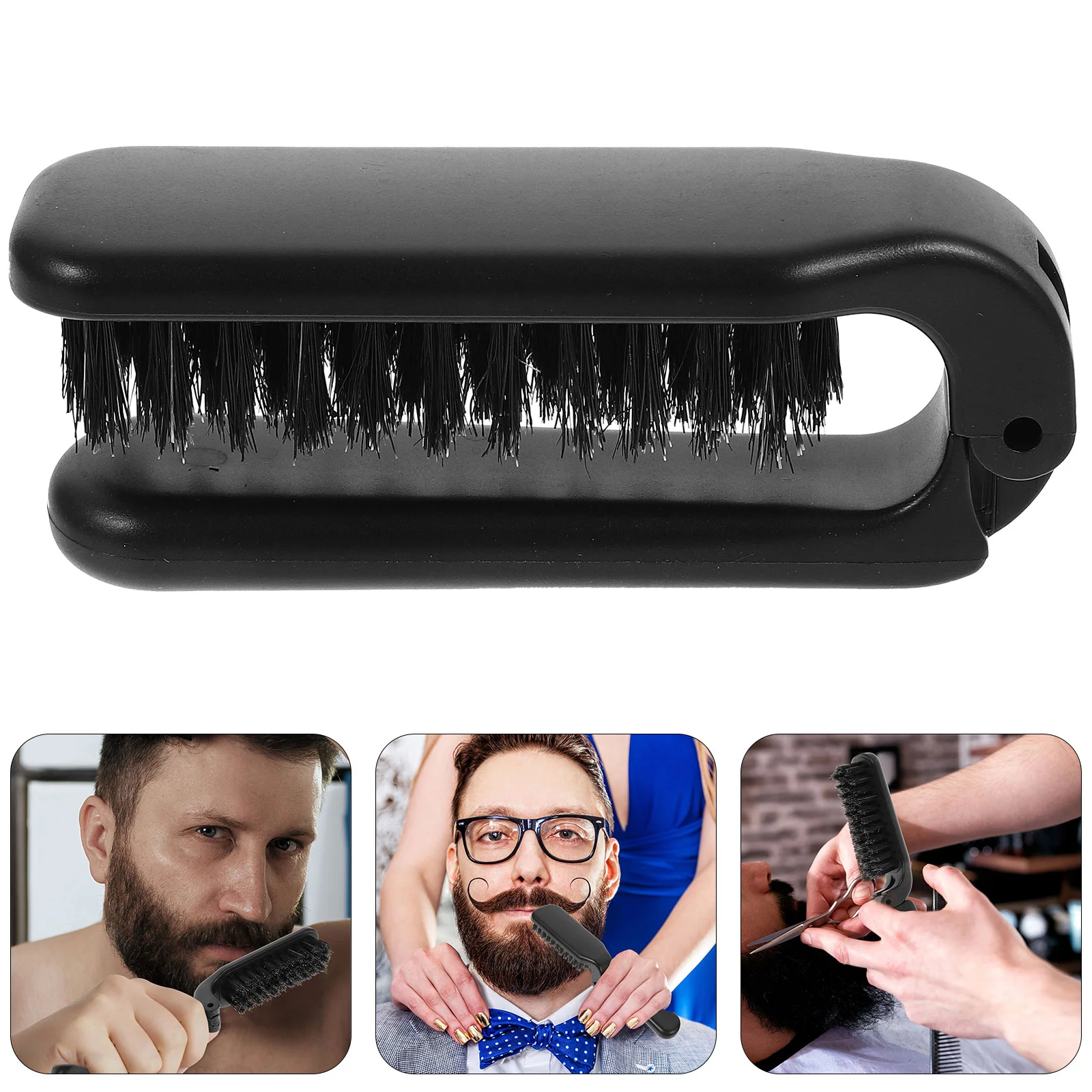 Cepillo de pelo portátil para hombres y mujeres, peine de barba, herramienta pequeña plegable, cuidado del bigote, Estilismo, desenredante Masculino