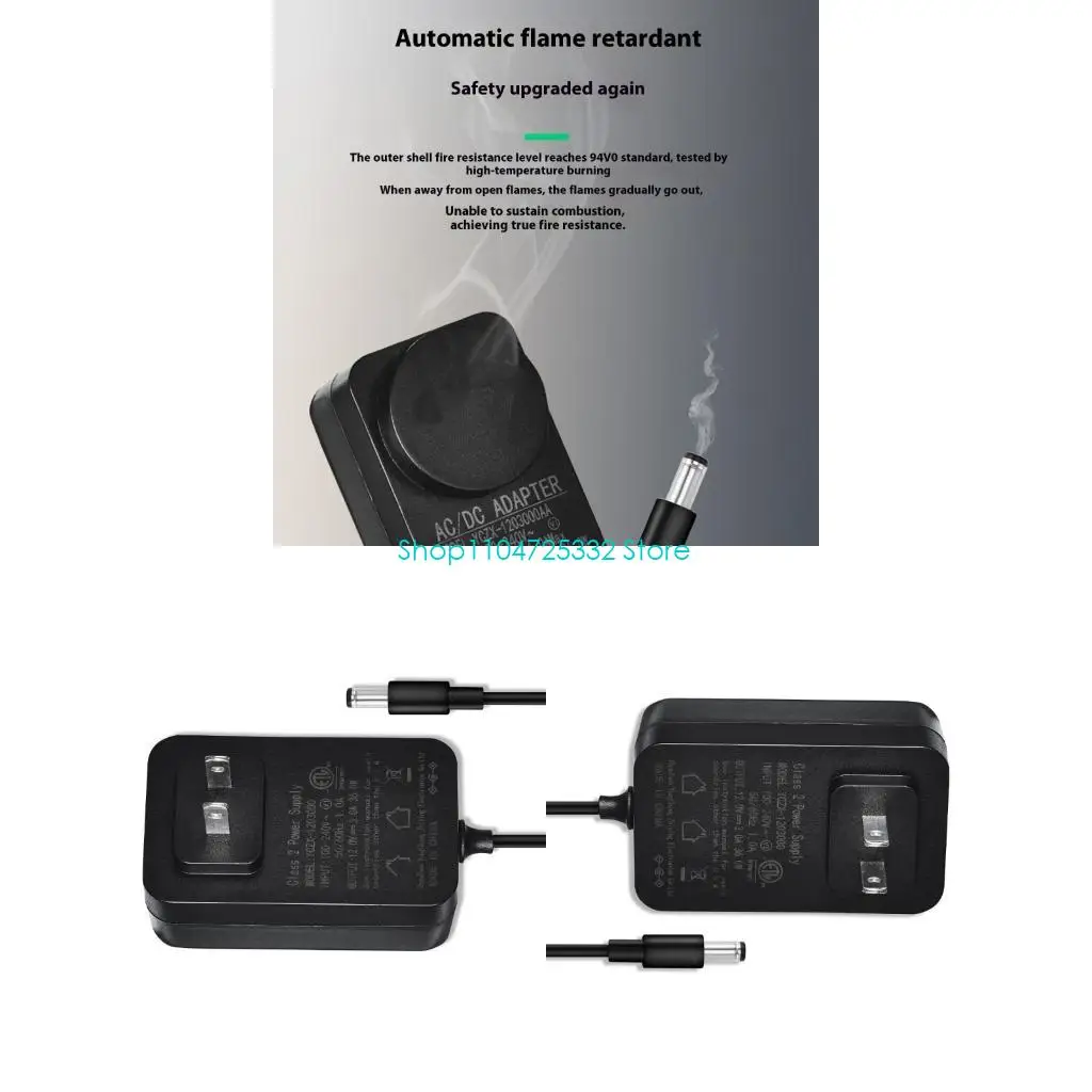 P5EA 12V3A/24V1.5A Power Supply Adapter US Plug Fireproof Housing Stable Voltages Output for LED Lights Tool Networking Device