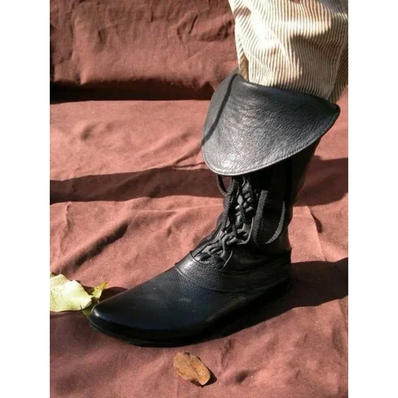 القرون الوسطى تأثيري الرجال أحذية بولي Pu فارس بيرتي الرجعية الدانتيل يصل آرتشر تأثيري حلي عصر النهضة القوطية Steampunk الأحذية يتوهم الخامس