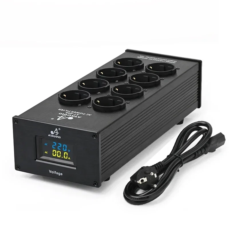 

Фильтр питания ATAUDIO Hifi с европейской розеткой, цифровым LED-дисплеем, корпусом из алюминиевого сплава и медными контактами (стандарт ЕС)