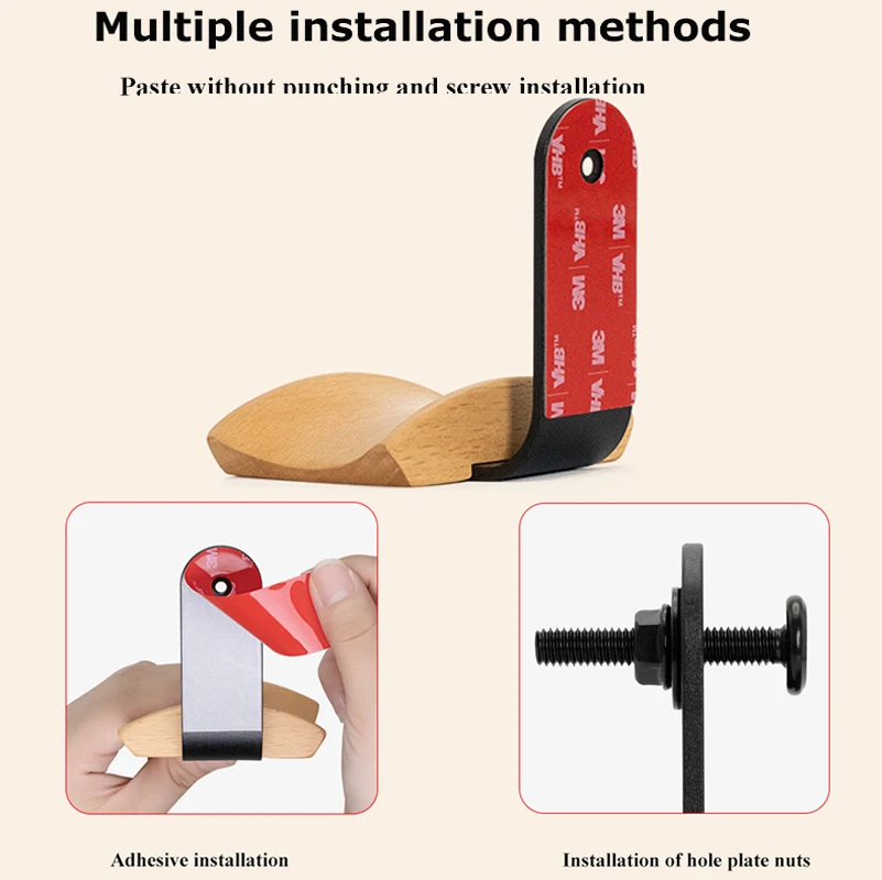 범용 헤드폰 스탠드 솔리드 월넛/너도밤 나무 + 알루미늄 합금 헤드폰 행거 홀 플레이트 게임용 헤드셋 홀더 펀칭 없음