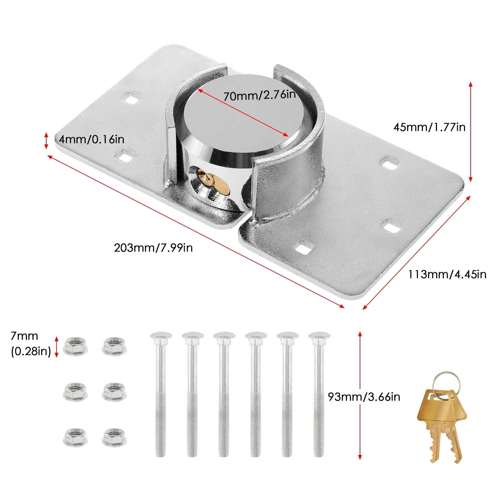 Imagem -03 - Universal Container Bloqueio Manilha Cadeado Conjunto com Ferrolho Aço Buckle Lock com Chaves Trailer Truck Cauda Gates Bloqueio Externo