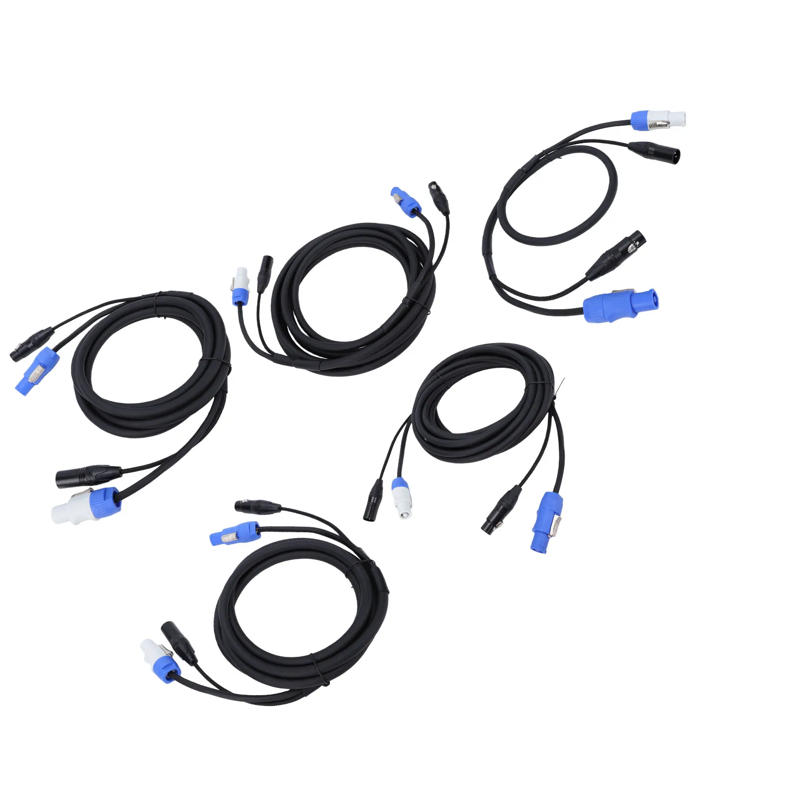 Extension Cable Fit for PowerCon Professional 23AWG AC Power 3 Pin XLR Signal Combo Cable for Stage Lighting Concerts Events