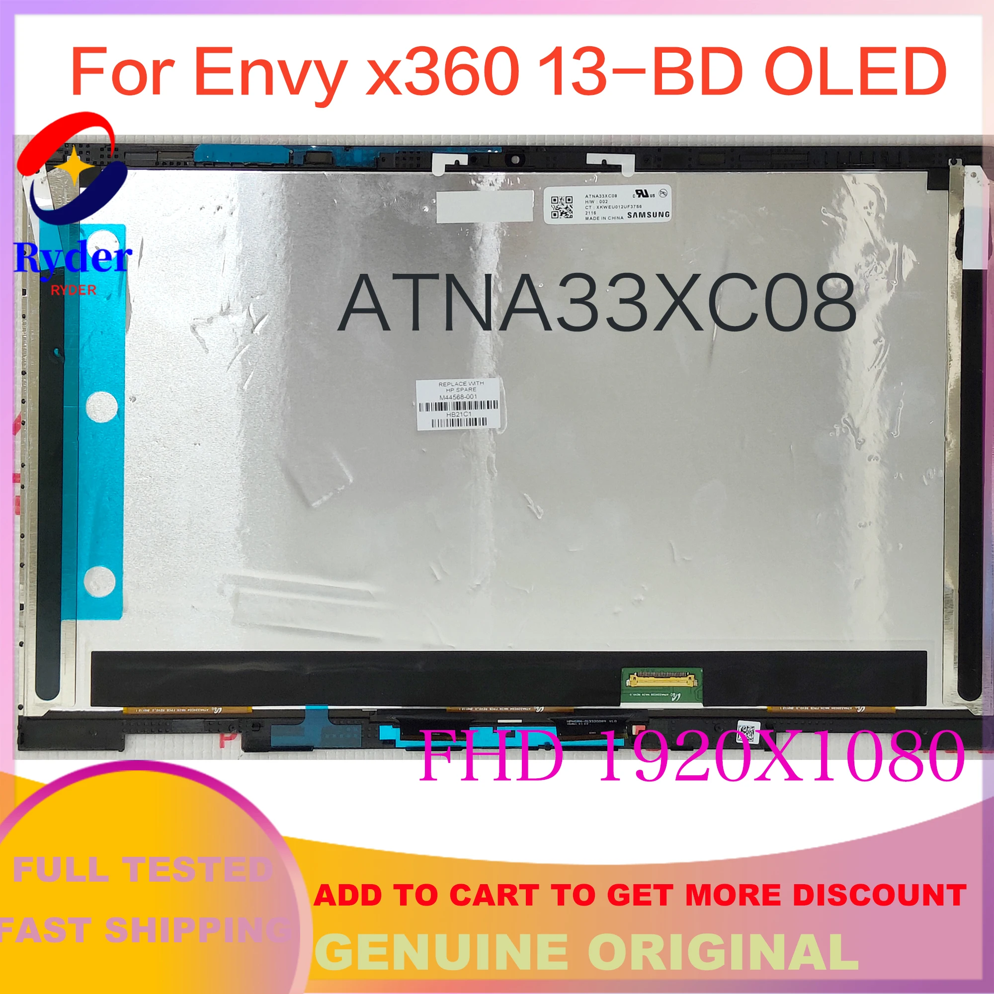Oled Ffhd 1920×1080 Oled para hp Envy X360 13-bd Toque Led Lcd Assembléia 13m-bd0033dx 13m-bd0023dx 13-ay0028ur Atna33xc08 13.3