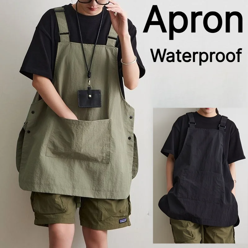 Waterproof Unisex Work Apron Adjustable Strap Reversible Barber Coffee Shop Kitchen Gardening Catering Household Workwear