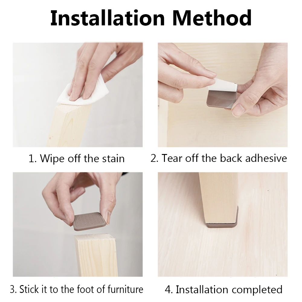 8PCS Silicone Furniture Leg Pad Sofa Foot Pad Self-Adhesive Mute Chair Feet Cover Floor Protector Anti Slip Table Leg Caps image 5