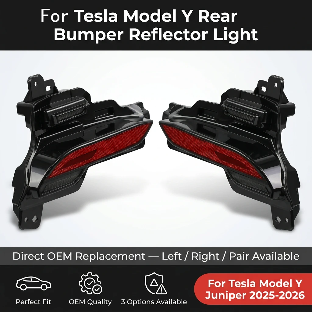 

1/2PC Rear Bumper Reflector Lights For Tesla Model Y 2025 2026 With Bulb 197944510D 190610800B 197944410D 190610700B
