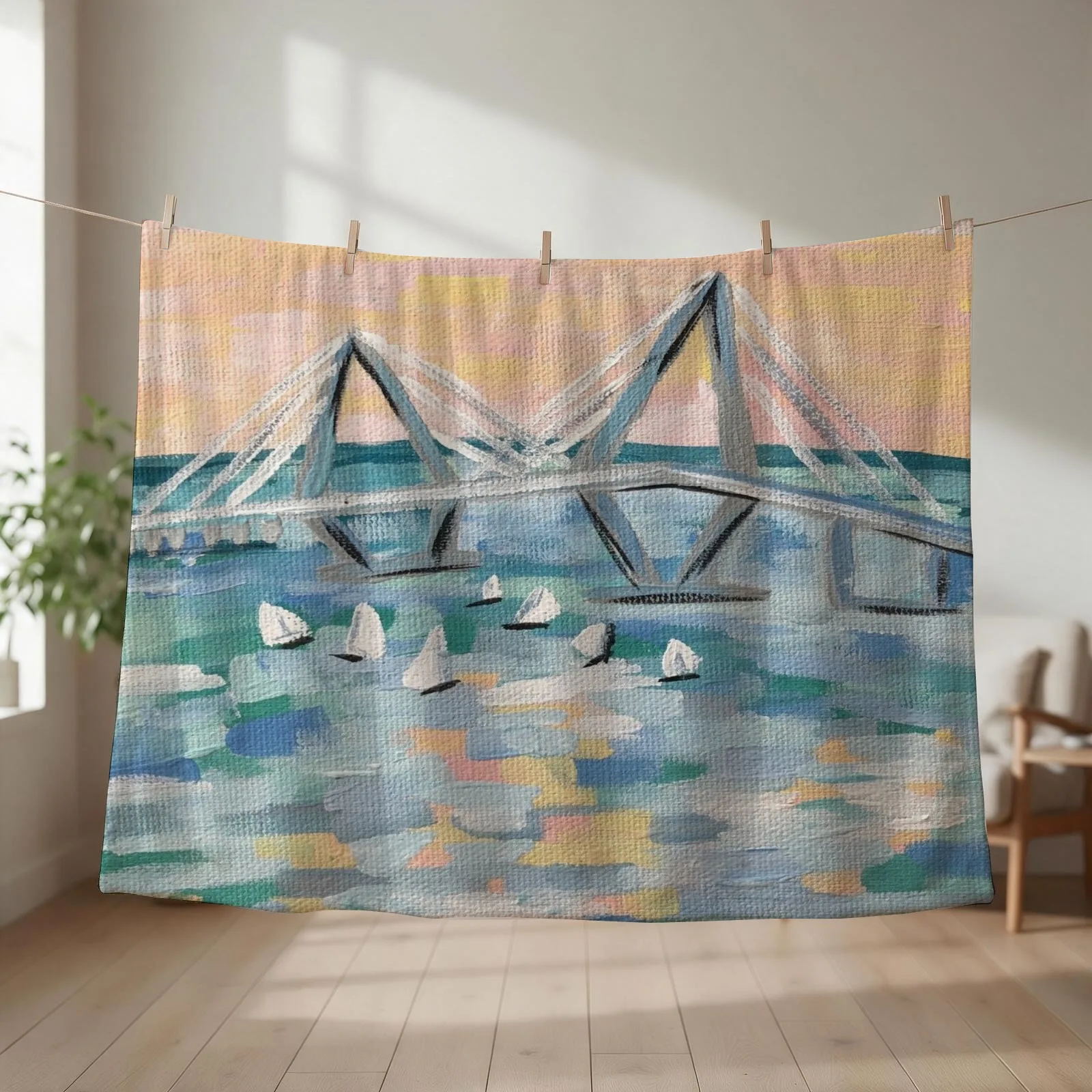 Ravenel Bridge Charleston SC Abstract Throw Blanket cosplay anime Decorative Sofa Loose Luxury Thicken Blankets