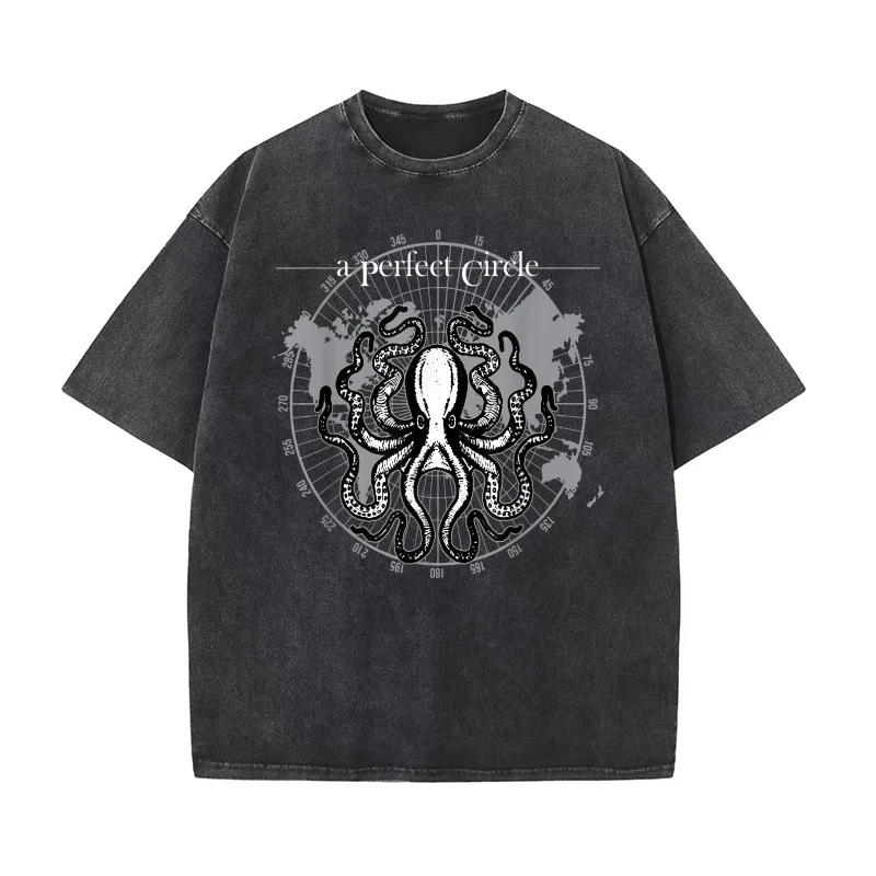 

Octopus Circular Math Cotton Luxury Brand Men's T-shirts O-neck Tshirt Oversized Art Graphic Clothing Printed Octopi Lovers Tee