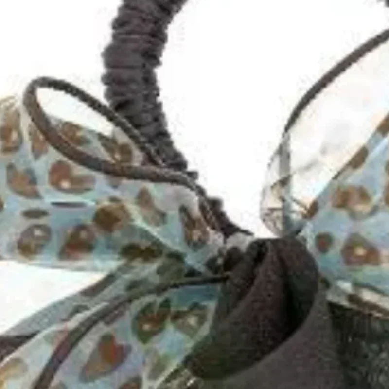 Bow Hair Scrunchies No Crease Chiffon Leopard Plaid Pattern Elastic Hair Bands for Girls Daily Wear Party