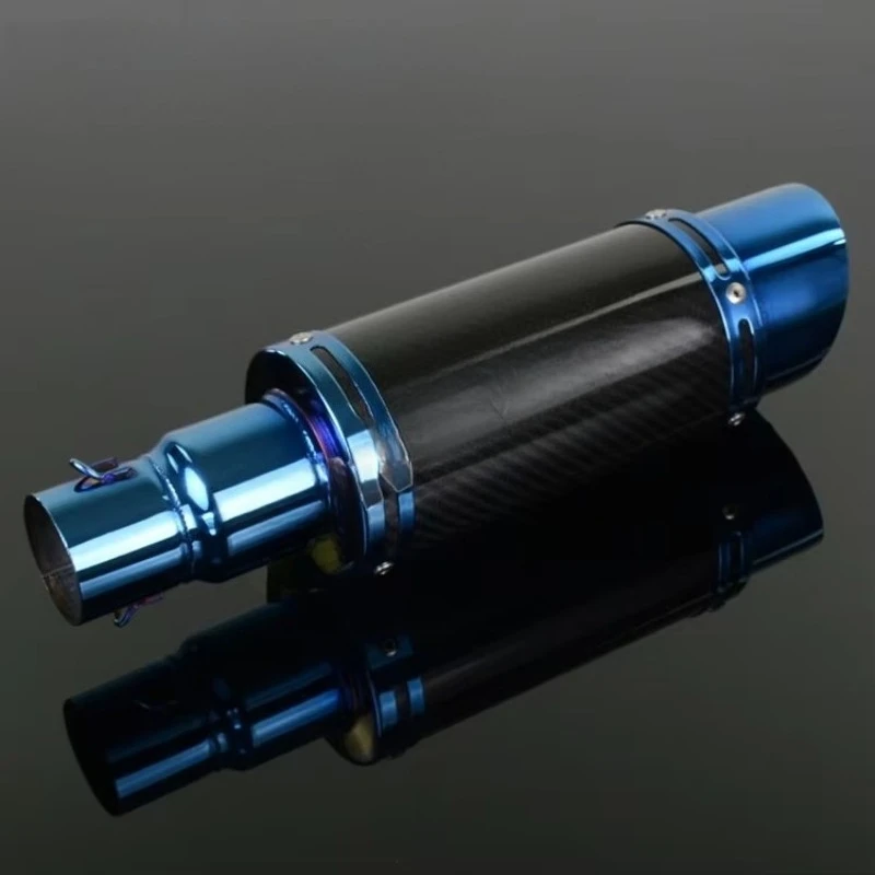 

STLF Motor -51mm Titanium Blue Carbon Fiber Motorcycle Exhaust Muffler With DB Killer