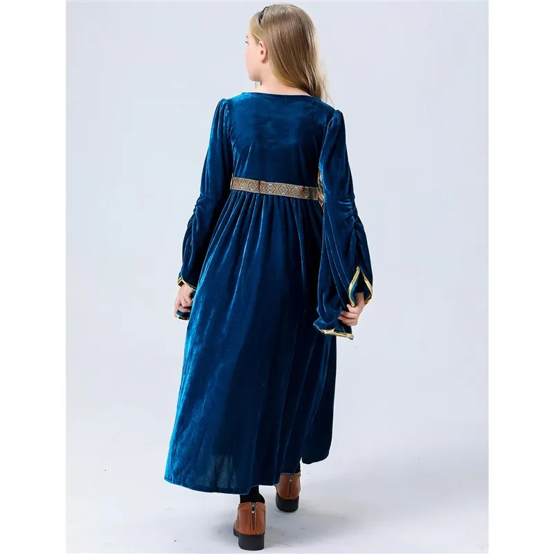 

Retro Medieval Court Style Halloween Princess Dress for Girls Ethnic Stage Costume Women's Fashion Summer 2016 No Brand