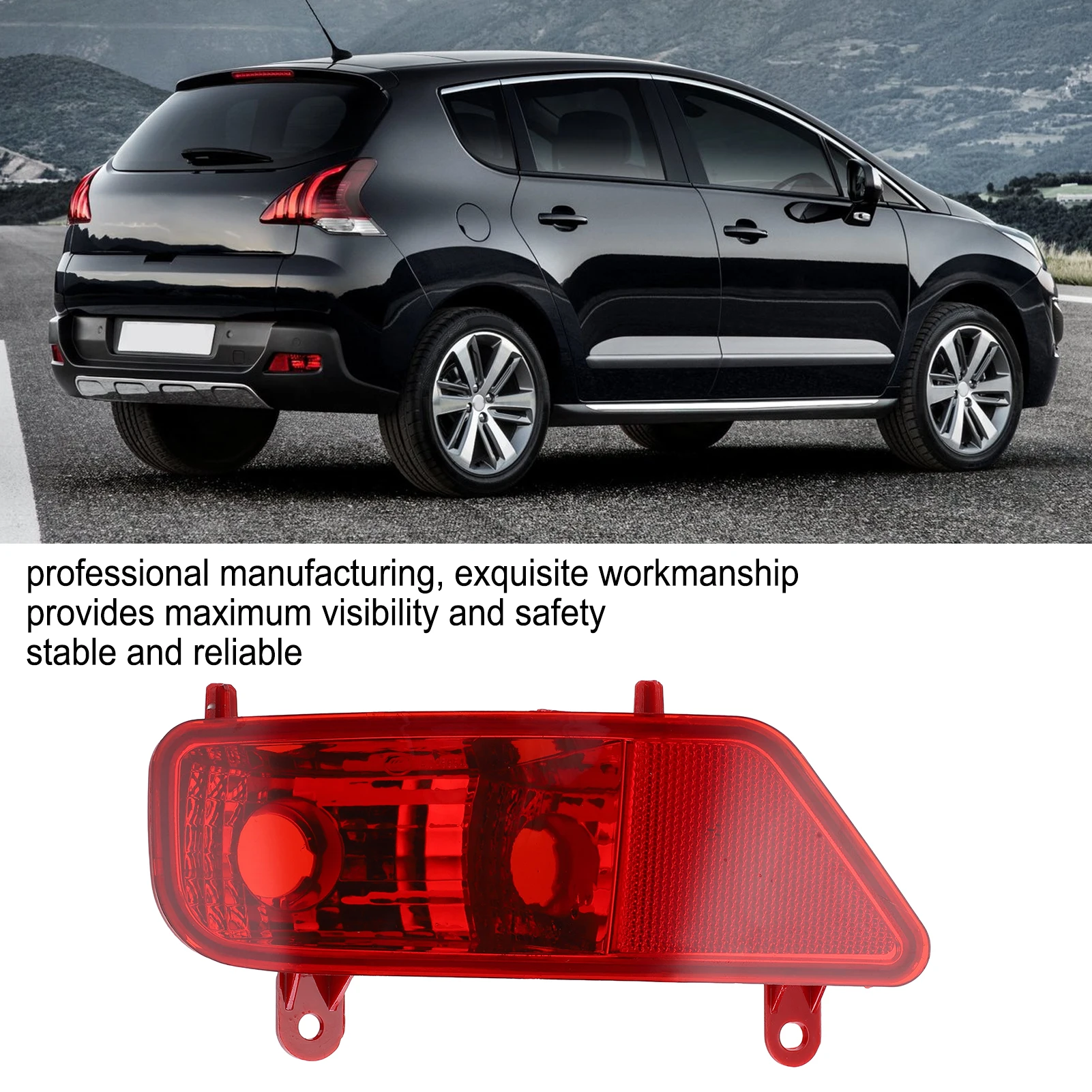 Pengganti Aksesori Mobil rakitan lampu kabut belakang merah untuk PEUGEOT 3008 5008 2009 ‑ 2016 kiri 6350HG