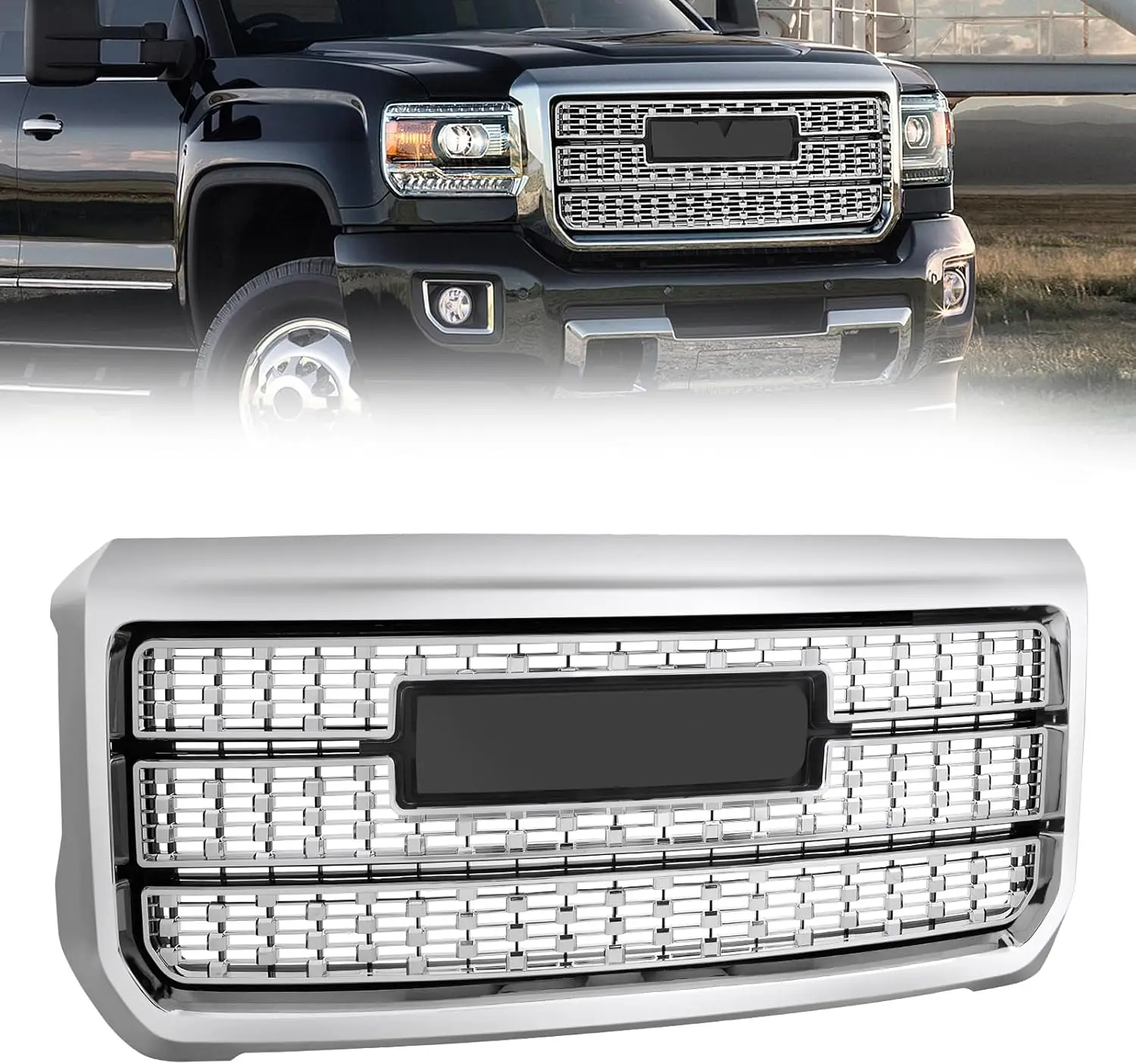 

Решетка переднего бампера подходит для GMC Sierra 2500HD/3500HD 2015-2019 гг.