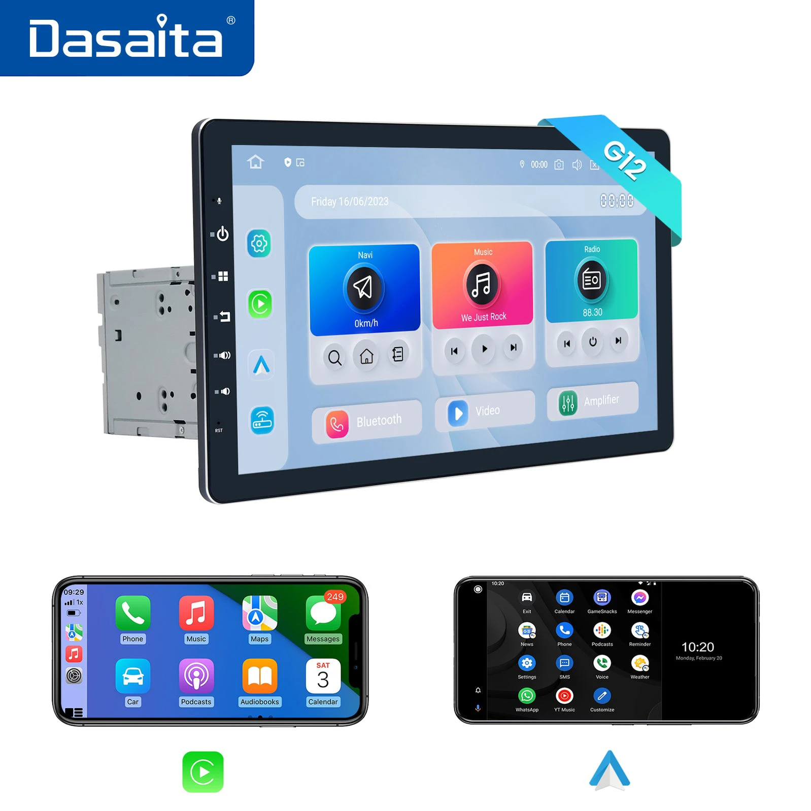 

Dasaita for Universal 2 Din 13.3" Qualcomm 665 2K QLED 4G LTE 6G+64G/8+256G GPS Wireless Carplay Android Auto Radio Car Stereo