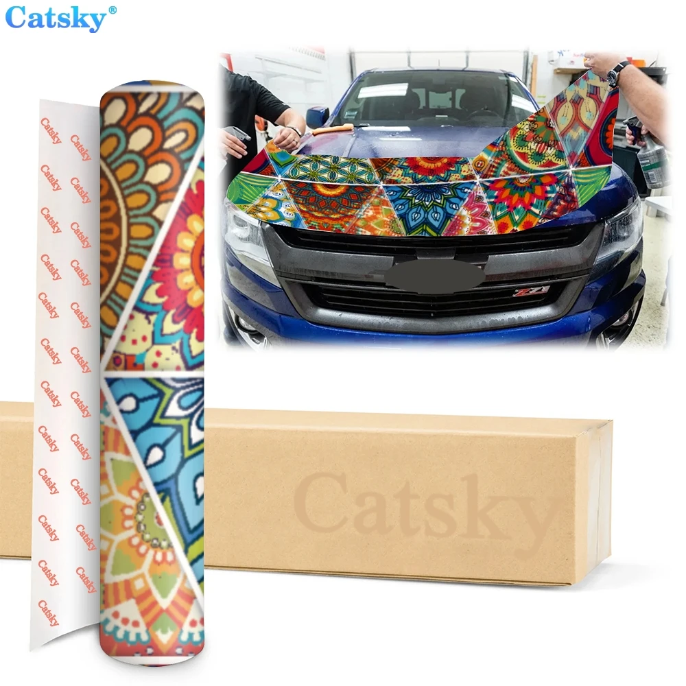 Ethnic Style Printstyle,Mandala,Car Floor Mats,Car hood wrap lion decal, bonnet vinyl sticker,  CUSTOM made to Fit Any Car