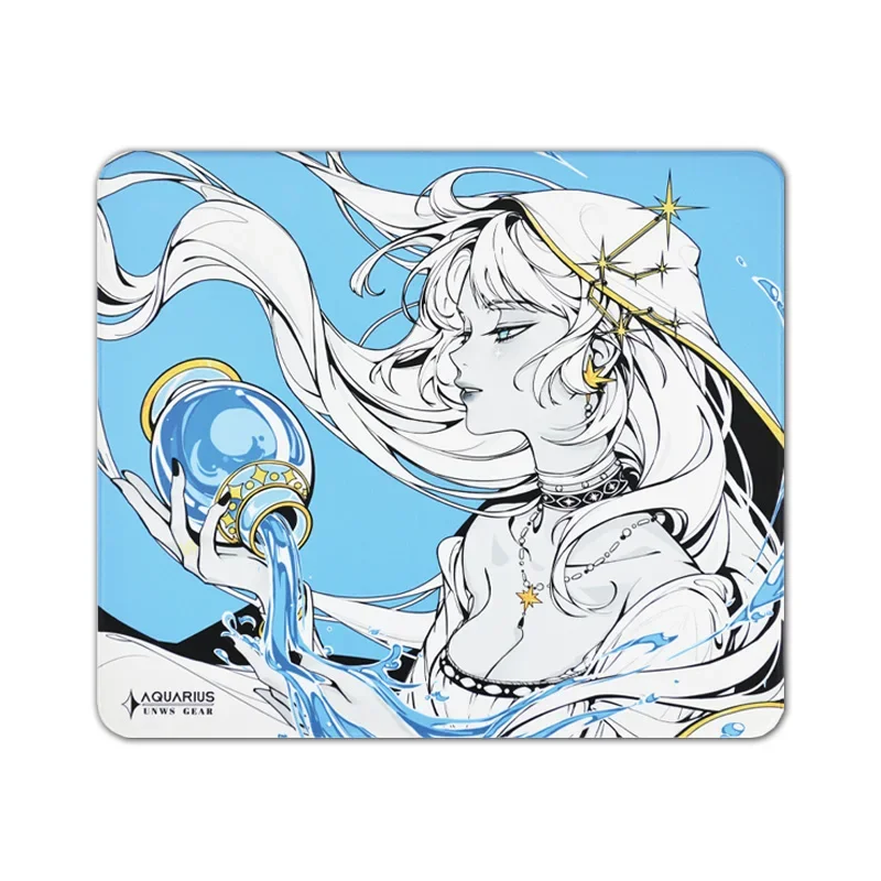 Unusual Way Sports Game Mousepad Aquarius Poron Substrate Delicate Plush Fabric Control Feel 490*420 Large Size Game Accessories