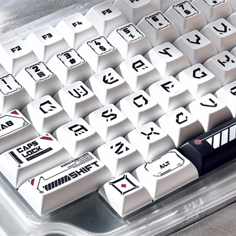 Black and White Technology PBT Keycap Thermal Sublimation ROG Nightmare KCA Wooting Profile Magnetic Switch Gaming Keyboard Cap