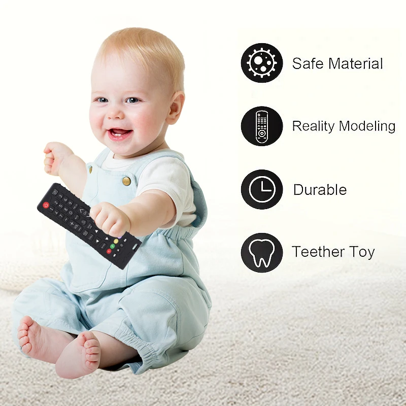 Silicone Baby Toys TV Remote Control Shape Teether Toy BPA Free Silicone Teething Chewing Toy Sensory Baby Accessories