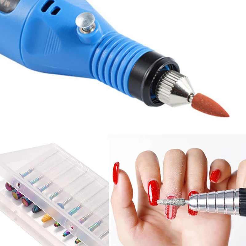 Caja de almacenamiento de brocas para uñas, soporte de cabezal de pulido de uñas, soporte de exhibición a prueba de polvo, organizador de manicura, caja de plástico, 6/10 agujeros