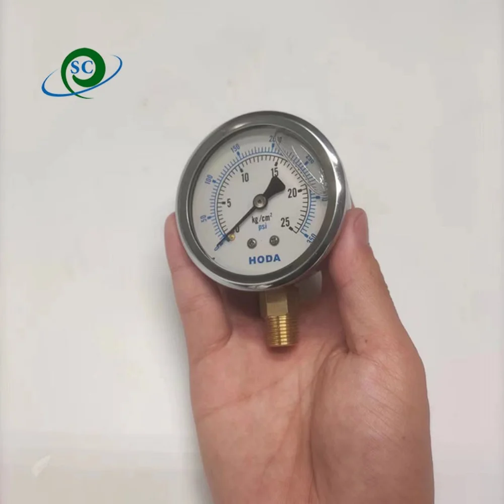 High quality 60mm stainless steel oild filled 25bar burner pressure gauge 350 psi,bar manometers steam boiler pressure gauge